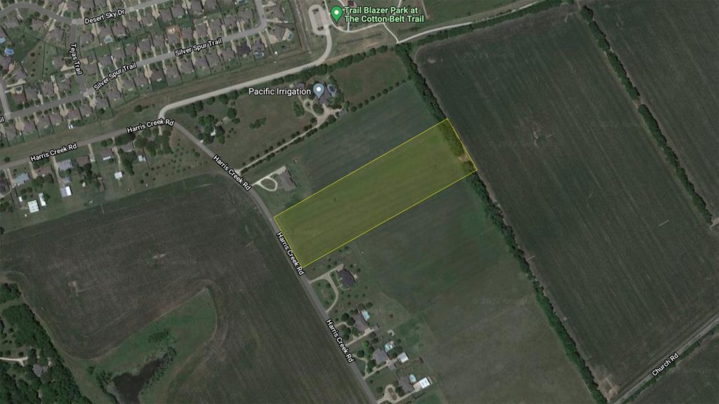 Aerial View of land with outline